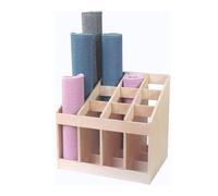 MegLob Solid Wood Yoga Mat Holder, Modern Wooden Yoga Foam Roller Storage Rack, Decorative Yoga Mat Storage Rack for Home Gym Storage, Home Gym Exercise Equipment Rack