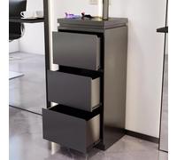 MegLob Stainless Steel Utility Salon Stand, Heavy Duty Barber Shop Storage Workstation, Professional Hairdressing Storage Trolley Cart, Universal Metal Salon Stand for Stylist,Black