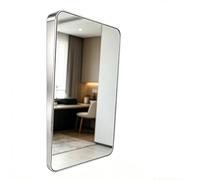 MegLob Stainless Steel Wall-Mounted Large Mirror; Full-Length Mirror for Wheelchair Users; Fixed-Tilt Angle; Slanted Vanity Mirror Suitable for Shopping Malls,Hotels,and Campuses,50 * 80CM