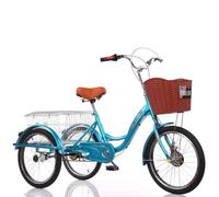 MegLob Tricycle Bike for Adults, 3 Wheel Cargo Bikes Adult Trikes 20 Inch, Three Wheel Beach Cruiser Bike for Woman, Three-Wheeled Bicycles Cruise Trike with Large Shopping Basket,Blue