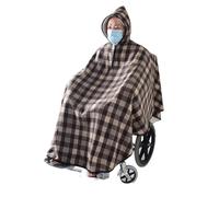 MegLob Wheelchair Blanket Poncho, Lightweight Wheelchair Blankets with Zipper, Universal Lower Body Warm Blanket for Elderly, Windproof Foot & Leg Pocket Blanket