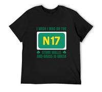 MEgLobHQ Saw Doctors I Wish I was ON The N17 Stone Walls Irish Men T-Shirt Graphic Mens Cotton Casual Black Tee Shirt L