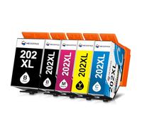MEGOFFICE 202XL Ink Cartridges Compatible for Epson 202 XL for Expression Premium XP6000 XP6005 XP6100 XP6105 Printer(1 black/1 Photo black/1 Cyan/1 Magenta/1 Yellow, 5 pack)