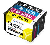 MEGOFFICE Compatible Ink Cartridges Replacement for Epson 502XL for XP5100 XP5105 XP5150 XP5155 WF-2860 WF-2865 WF-2880 WF2885(4 Pack)