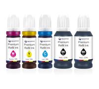 MEGOFFICE Compatible Refill Ink Bottles for Epson NEI-104/103/102/101 Ink Multipack for ET-2810 ET-2815 ET-2820 ET-2821 ET-2825 ET-2826 ET-4700 ET-4800 Printer(5 pack)