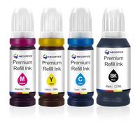 MEGOFFICE Compatible Refill Ink Bottles for Epson NEI-104/103/102/101 Ink Multipack for ET-2810 ET-2815 ET-2820 ET-2821 ET-2825 ET-2826 ET-4700 ET-4800 Printer(4 pack)