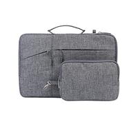 Megoo 12inch Laptop Sleeve Case with Accessory Pouch for Microsoft Surface Laptop Go 3/2 12.4", Pro 7+/7/6/5/4/3 12.5", Carry Case for 11"-12.5" Chromebook Tablet(Gray with Charger Case)