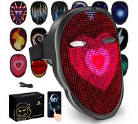 megoo LED Mask with Bluetooth Design Customized Programmable by APP,Halloween LED Luminous Mask for Costume Halloween DJ Masquerade Rave Cosplay Birthday Party