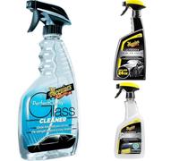 Meguiar’s Glass Cleaner, Quik Detailer and Waterless Wash Bundle | Glass Cleaner, Quik Detailer and Waterless Wash Kit for Streak-Free Clarity, Fast Shine and No-Hose Cleaning