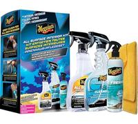 Meguiar's All Surface Interior Kit - Includes All Surface Interior Cleaner, Perfect Clarity Glass Cleaner, Air Re-Fresher & Supreme Shine Microfibre Towel - Christmas Car Cleaning Gift Set - G55279EU
