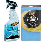 Meguiar's Clarity Glass Cleaner, 473ml - Anti-mist Formula for Durable Clear Sight - Includes suitable Clarity Glass Towel, 40.6 cm x 40.6 cm