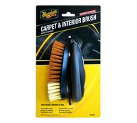 Meguiar's X1000EU Car Cleaning Carpet & Interior Brush. Stiff yellow bristles for stubborn stains. Soft orange bristles for carpets, fabrics & plastics