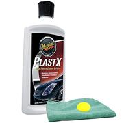 Meguiar's PlastX Clear Plastic Cleaner & Polish (10 oz) Bundle with Microfiber Cloth & Foam Pad (3 Items)