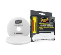 Meguiar's Professional Microfibre Detailing Pads 5"/134 mm White - 2 Pads | For Random Orbit Or Forced Rotation DA Polishers, Removes Heavy Defects Without Swirls, Washable, Reusable - M5MFP2EU