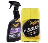 Meguiar's Quik Interior Detailer Cleaner, 473ml, for a Matt Finish - Cleans all Interior Car surfaces - Includes Microfibre Detailing Car Cleaning Mitt