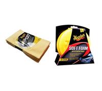 Meguiar's Supreme Shine Microfibre (Pack of 3)+Meguiar's Soft Foam Applicator Pad