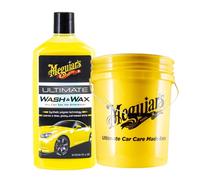 Meguiar's Ultimate Wash & Wax 473ml + Yellow 5-Gallon Bucket Car Wash Kit