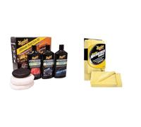 Meguiar's ULTPCKITEU Ultimate Paint Care Kit: 3 step process for the perfect paint finish. Contains: compound, car polish & car wax - Includes Supreme Shine Microfibre Car Cleaning Towel 3 pack