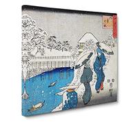 Meguro by Utagawa Hiroshige Canvas Print | Gallery Wrapped 30mm Frame Wall Art | 14x14 inches | Ready to Hang | Asian Picture | Living Room Bedroom Lounge Office