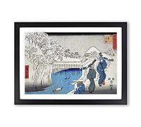 Meguro by Utagawa Hiroshige Framed Print | A2 Black Framed Wall Art | Ready to Hang | Asian Nature Picture | Living Room Bedroom Lounge Office