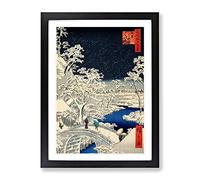 Meguro Drum Bridge And Sunset Hill By Utagawa Hiroshige Asian Japanese Framed Print | A2 Black Framed Wall Art | Ready to Hang | Asian Music Picture | Living Room Bedroom Lounge Office