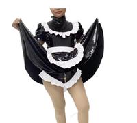 MEGVBASOI OverSized Lockable SISSY Dress PVC Lolita Maid Costumes Cosplay Cross Dressing Uniform Apron,WHITE,7XL