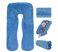 MEGYAD Pregnancy Pillow Cover U-Shaped Pillowcase: Removable Body Pillow Cover, Replacement Cover for Nursing Pillow Pregnancy Comfort Pillow, Machine Washable, 140 x 80 cm, Dark Blue