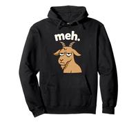 Meh Funny Sarcastic Goat Lover Animal Graphic Pullover Hoodie