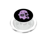 Meh Ghost Holding Black Cat And Coffee Mug PopSockets PopGrip for MagSafe