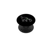 Meh Grumpy Ghost Holding Black Cat And Coffee Green Eyes PopSockets Adhesive PopGrip