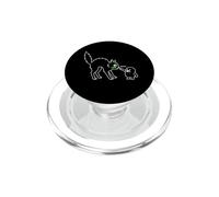 Meh Grumpy Ghost Holding Black Cat And Coffee Green Eyes PopSockets PopGrip for MagSafe