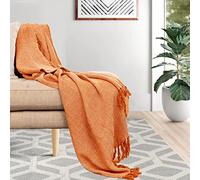 Mehar Bedding Cotton Herringbone Throw Large Sofa Armchair Blanket Settee Throw (Terracotta, Single)