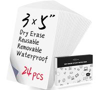 Mehaving Dry Erase Sticky Note Pads 3x5"| 24pcs Reusable Small White Board Stickers for Fridge,Door,Desk| Office,School Supplies| Removable Labels Strips Tags Notepad Sheets| Eco Friendly Products