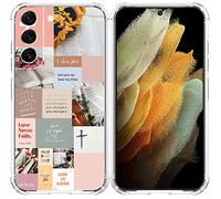 mehidpur Christian Bible Collage Case for Galaxy S22,Jesus Christian Positivity Motivational Quotes Case for Teen Man Women,Soft TPU Protective Case Compatible for Samsung Galaxy S22