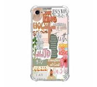 mehidpur Christian Quotes Aesthetic Vintage Jesus Bible Verse Collage Pattern,Soft TPU Bumper Case for iPhone SE2/SE3/7/8,#1