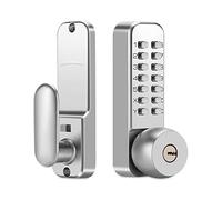 MeHiMe Mechanical Keyless Door Lock - No Electronic,Keypad Door Lock with Handle, Easy to Install,Suitable for Garages, Hotels, Offices, Warehouses