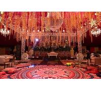 Mehndi Floor Graphics - Personalised Haldi, Sangeet & Wedding Dance Floor Décor - Custom Name & Date - Vibrant Waterproof Floor Vinyl for Weddings & Events (12ft Height by 12ft Width)