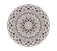 Mehndi Henna Drawing Circular Mandala with Intricate Geometric Patterns Wall Vinyl Sticker Decor 42x42cm Art Decoration Coffee
