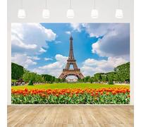 MEHOFOND 10x7ft Paris Tower Photography Backdrop French Landscape Flower Portrait Background Banner Home Decoration Painting Wallpaper Photo Studio Supplies