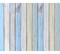 MEHOFOND 5x4ft Vintage Blue Old Wood Pattern Rubber Mat Photography Floor Mat Baby Bath Birthday Portrait Photography Props