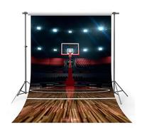 MEHOFOND 5x7ft Basketball Court Photography Backdrop Basketball Birthday Decorations Portrait Background Indoor Lamp Sports Theme Party Birthday Party Decoration Banner Studio Props