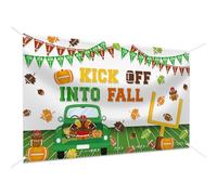 MEHOFOND 6x3.6ft Autumn Kick Off Into Fall Backdrop Rugby Game Day Photography Background Thanksgiving Football Themed Party Photo Booth Props