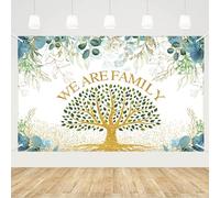 MEHOFOND 6x3.6ft Family Reunion Backdrop Green We are Family Tree Photography Background Holiday Family Members Gathering Party Banner Home Party Decorations Photo Booth Props