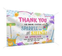 MEHOFOND 6x3.6ft Housekeeping Week Backdrop Happy Housekeeping Week Background Thank You for Making Every Day Sparkle and Shine Photography Banner Party Photo Booth Props