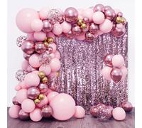 MEHOFOND 6x7ft Rose Gold Sequin Backdrop Curtain Shimmer Wall Backdrop Glitter Silver Sequins Disco Birthday Party Baby Shower Wedding Anniversary Engagement decortaion props