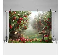 MEHOFOND 7x5ft Apple Orchard Autumn Background Fruit Background Orchard Harvest Photography Background Apple Photo Background Farm Farmer Portrait Photo Shooting Outdoor Holiday Apple Tree Forest