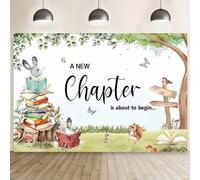 MEHOFOND 7x5ft Book Themed Baby Shower Backdrop A New Chapter is About to Begin Photography Background Next Chapter Party Decor Storybook Library Reading Room Party Banner Photo Props