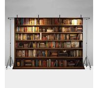 MEHOFOND 7x5ft Bookshelf Backdrop for Photography Bookcase Decorative light Back To School Photo Backgrounds School Study Library Office Home Decoration Photo Studio Props