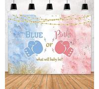 MEHOFOND 7x5ft Boxing Baby Shower Backdrop Blue Pink Gender Reveal Backdrop Boy or Girl Party Decoration Photography Background Watercolor Pink or Blue He or She Pregnancy Reveal Surprise Party Banner