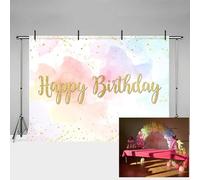 MEHOFOND 7x5ft Colorful Cloud Rainbow Birthday Photography Backdrop Golden Dots Girl Portrait Photo Studio Props Kids Party Background Decorations Banner for Cake Table Supplies